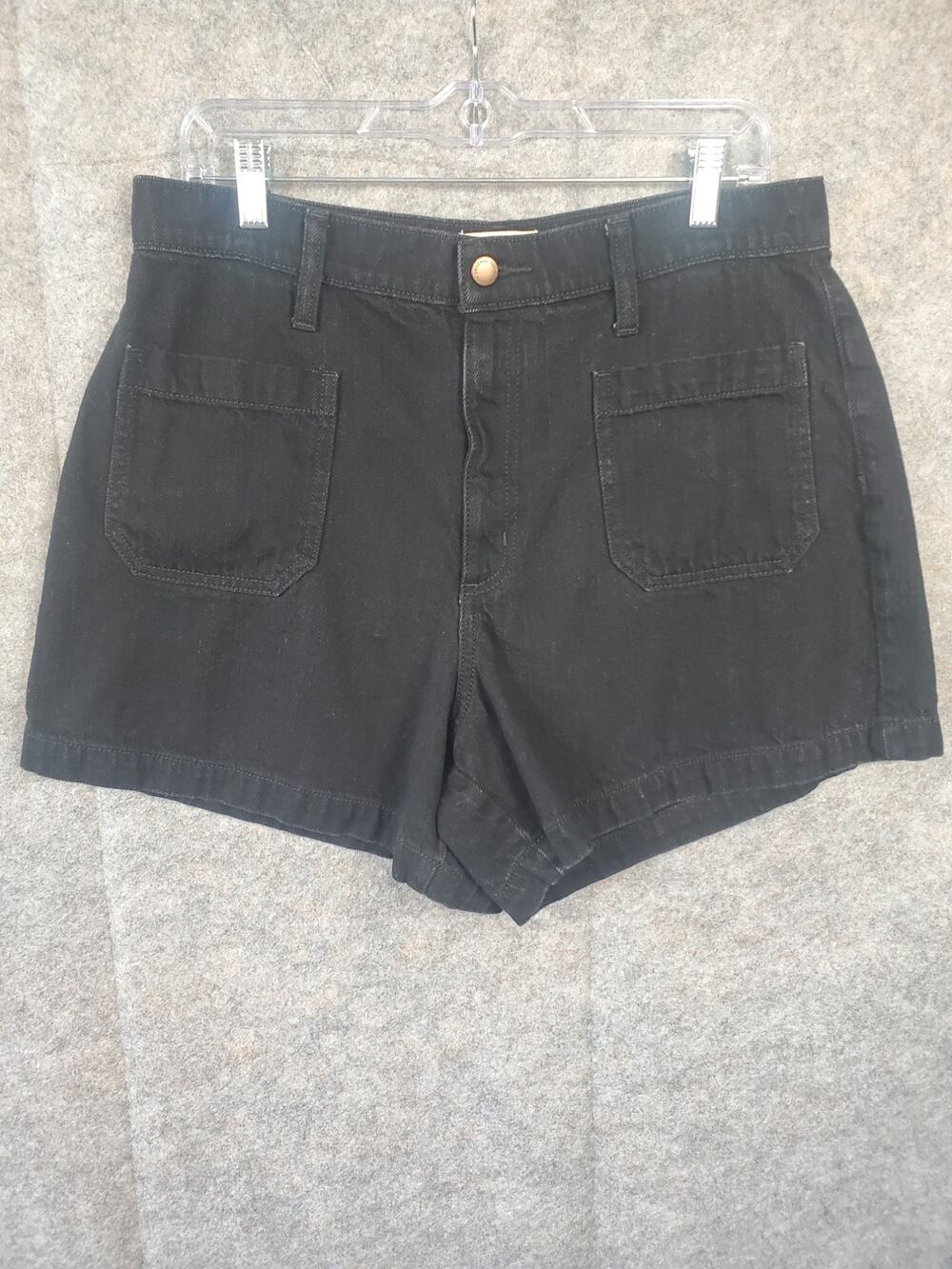 Women's Universal Thread Size 12 Highest Rise A-Line Black Denim Shorts